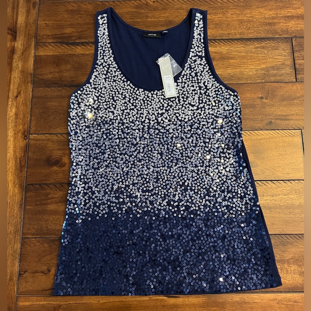 APT. 9 - Blue Ombré Sequin Tank XL *NWT*